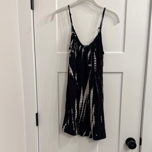 Xhilaration Black and White Tie-Dye Mini Dress